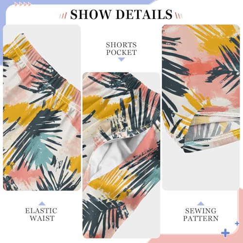 Pajama Pants Colorful Leaves Graffiti PJ Bottoms Sleepwear Lounge Sleep Pant with Pockets4