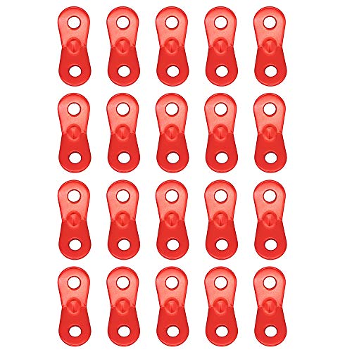 DingGreat 20Pcs Tirante per Tenda, Tenditore Alluminio Corda, Tendicatena Tenda, Tirante Rosso, Tenditori Corde Fili per Campeggio