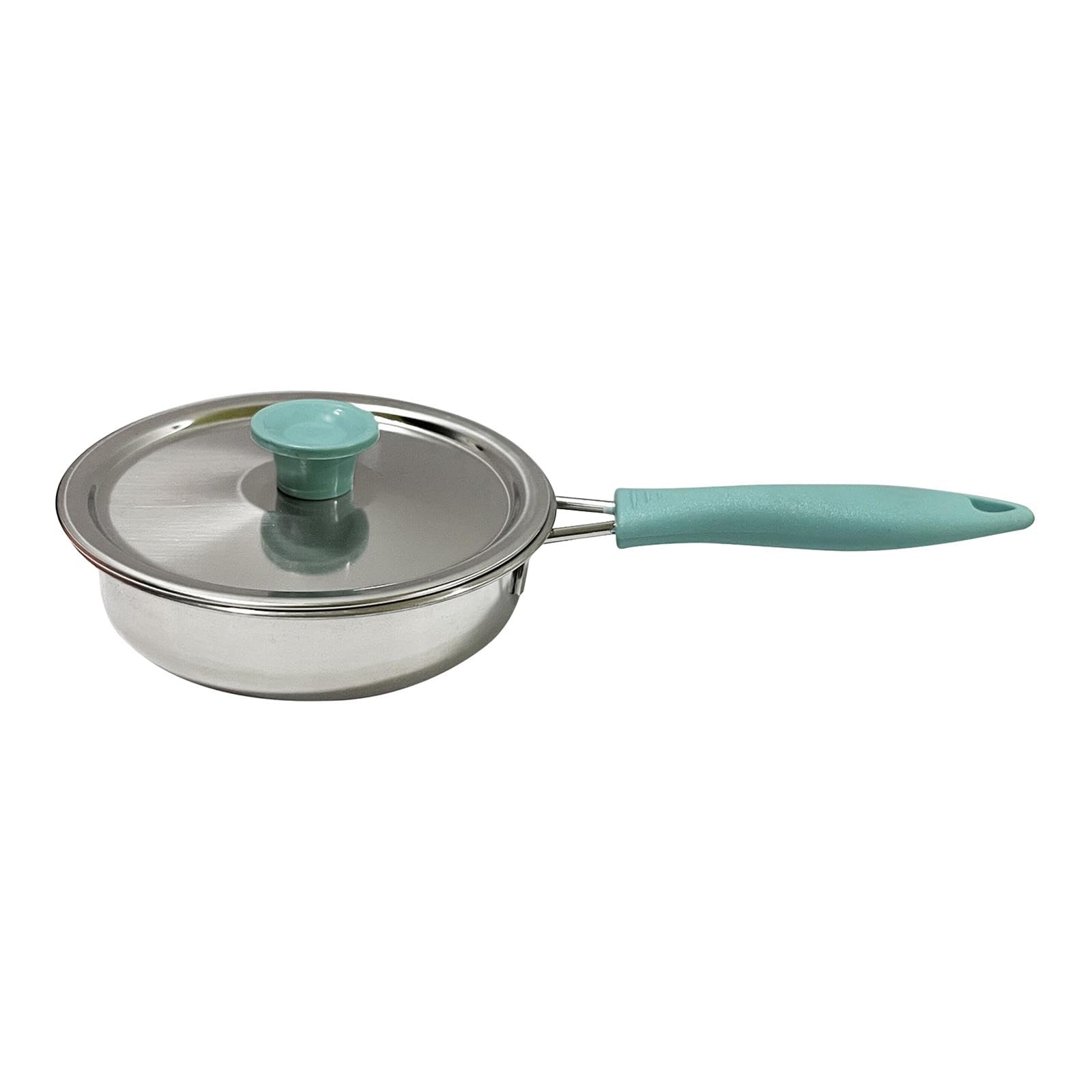 Colcolo Frying Pan Soup Pot Egg Frying Pan with Cover Multipurpose Easy Clean Milk Pot Kitchen Cooking Tool Saucepan Nonstick Wok for Party Kitchen, Blue Frying pan
