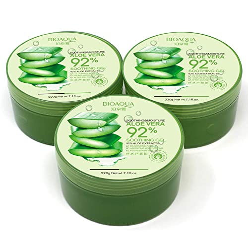 Bioaqua 92% Aloe Vera Extracts Hydrating Acne Spot Removing Face Night Cream Replenishment Soothing Long Lasting Gel 3X220G 22.3 Fl.oz #TOP7
