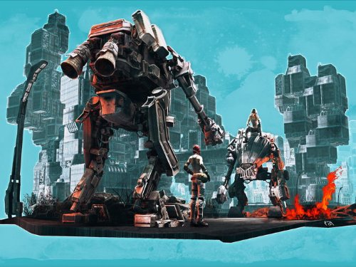 Hawken Mech Berserkers Video Game Art 32x24 Print Poster