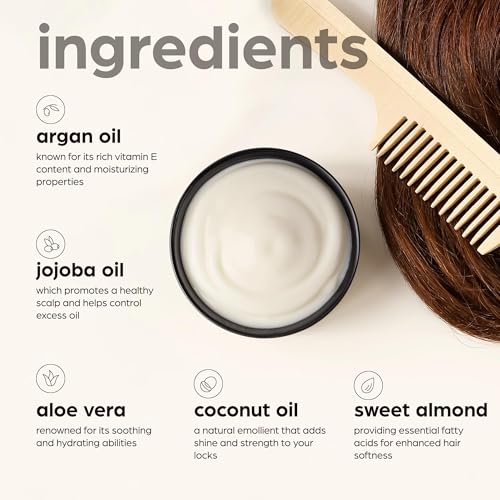Artnaturals ANHA-0880 Argan Hair Mask Conditioner - (8 Oz/226G) - Deep Conditioning Treatment - Organic Jojoba Oil, Aloe Vera & Keratin - Repair Dry, Damaged, Color Treated thumb #3