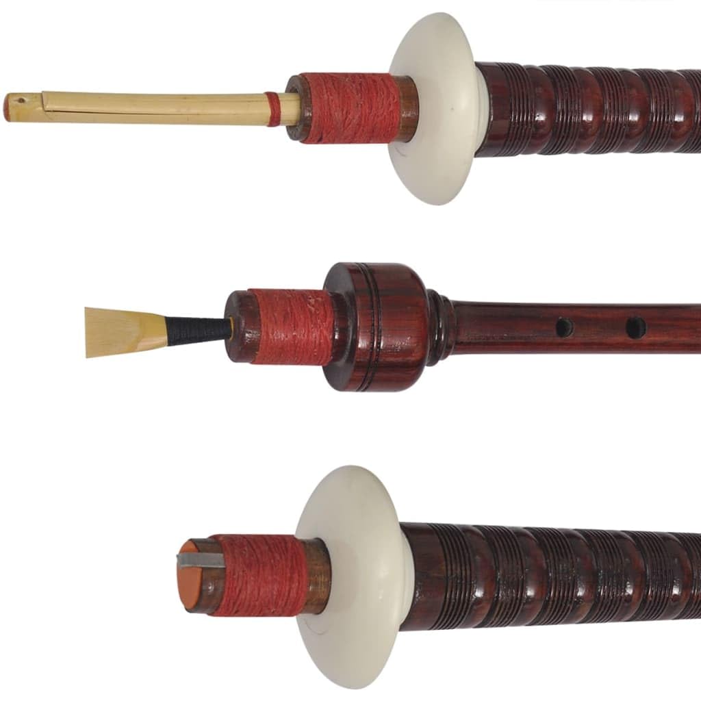 vidaXL Cornemuse Ecossaise Tartan Rouge Débutant Joueur Bois de Sheesham