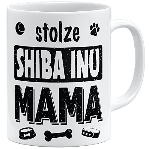 OM3® Stolze Shiba Inu Mama Tasse | Keramik Becher | 11oz 325ml | Beidseitig Bedruckt | Weiss