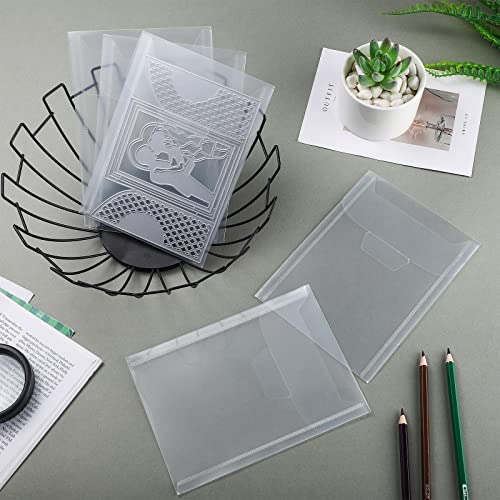 Image of Marspark 21 Pieces Clear Stamp and Die Storage Bag Pockets Resealable Plastic Seal Storage Envelopes Case Dies Stamp Pocket for Christmas DIY Paper Card Craft(5 x 7 Inch) (Pack of 4)