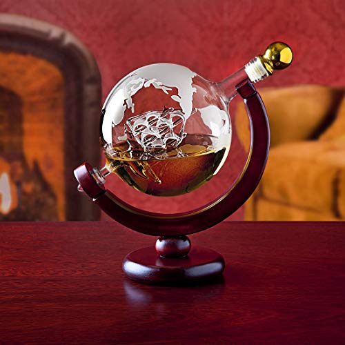 Whiskey Decanter Globe - For Liquor, Scotch, Bourbon, Vodka Or Wine - 850Ml #TOP3