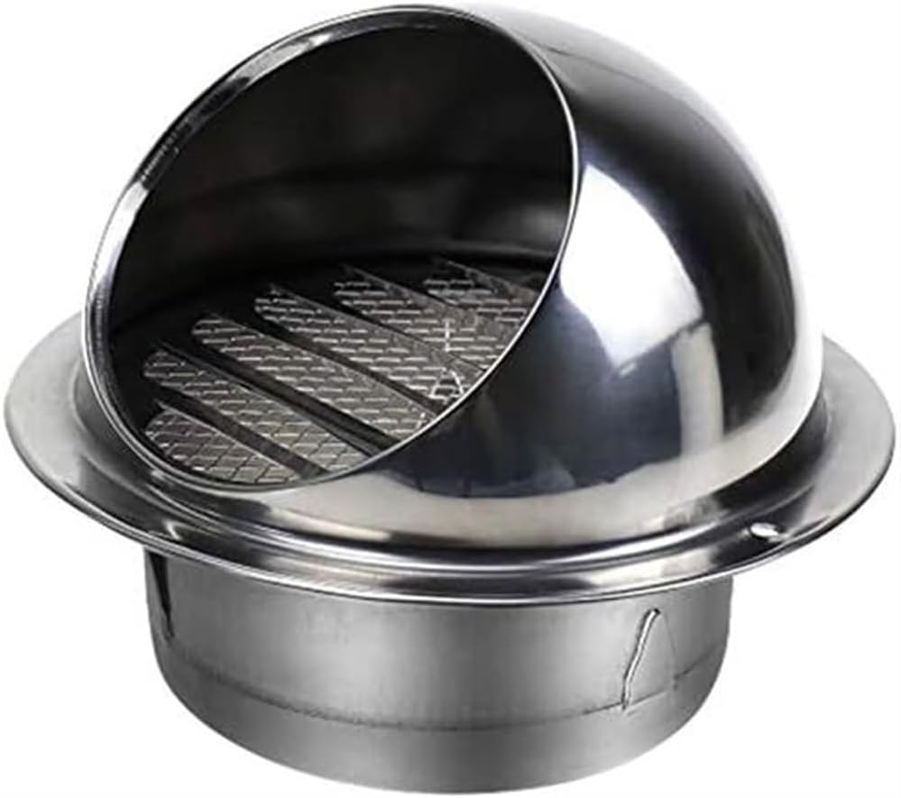 Chimney Cap, 304 Stainless Steel Chimney Cowl Ventilation Drain Cap Roof Vent Cap Rain Louver Cap Windproof Cap