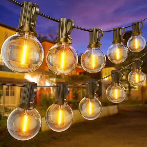 150FT Catena Luminosa Esterno, G40 LED Luci da Esterno Giardino, 45M Luce da Giardino Impermeabile 75+2 Lampadine di Ricambio Decorazione per Feste in Giardino, Matrimonio, Decorazioni Vacanze ecc.