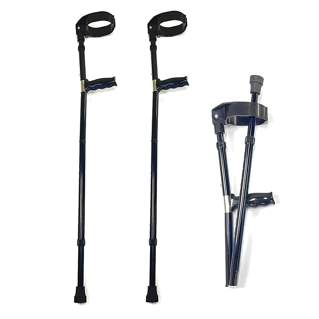 Stampelle a braccio regolabili, stampelle in alluminio leggero per avambraccio con polsini completi, 1 paio per supporto della mobilità