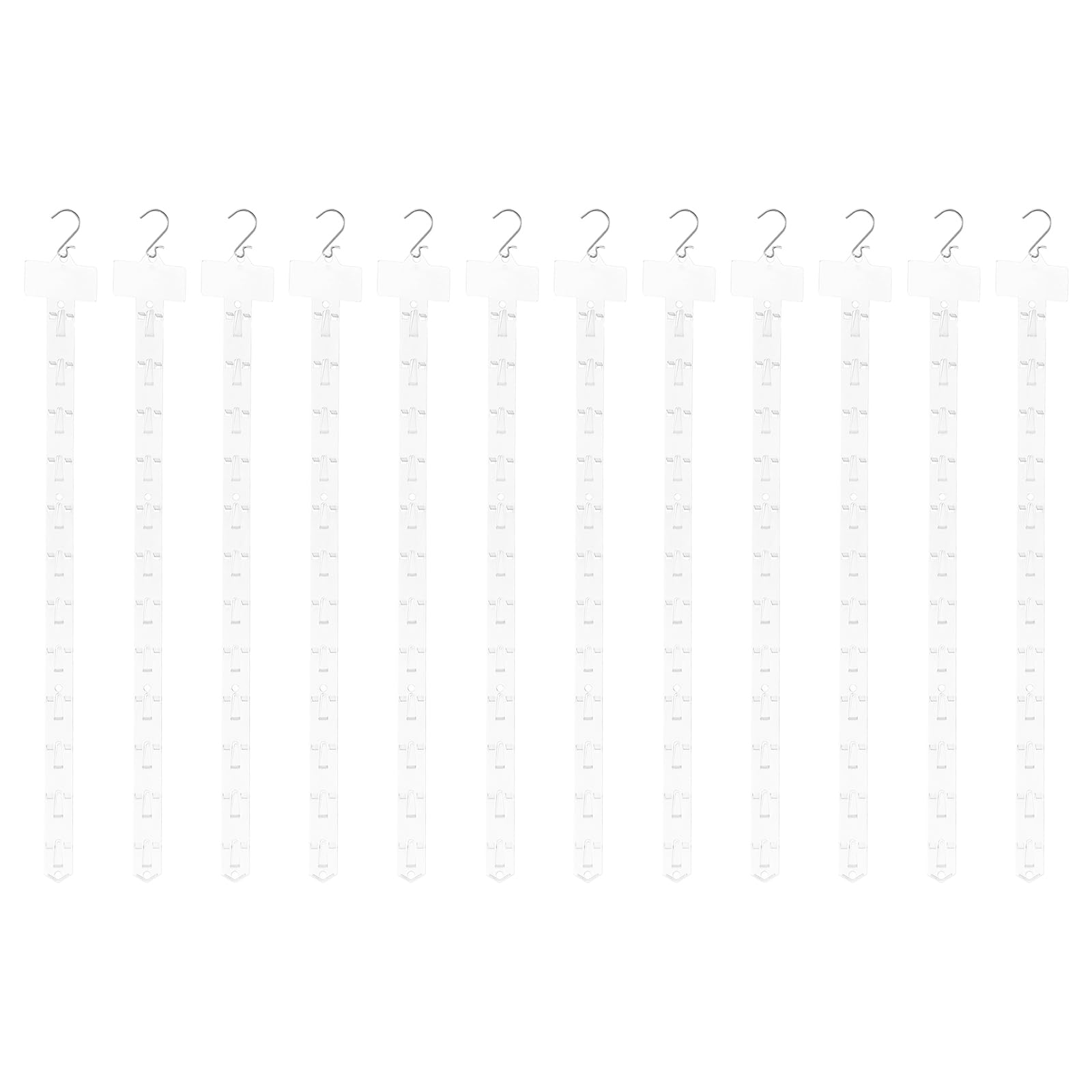 QUARKZMAN 12Pcs Strisce Appendibili Per Merce Con Gancio A S, 63cm Supporti In Plastica Per Esposizione Con Etichetta Intestazione Per Vetrine Negozio Organizzatore, Traslucido