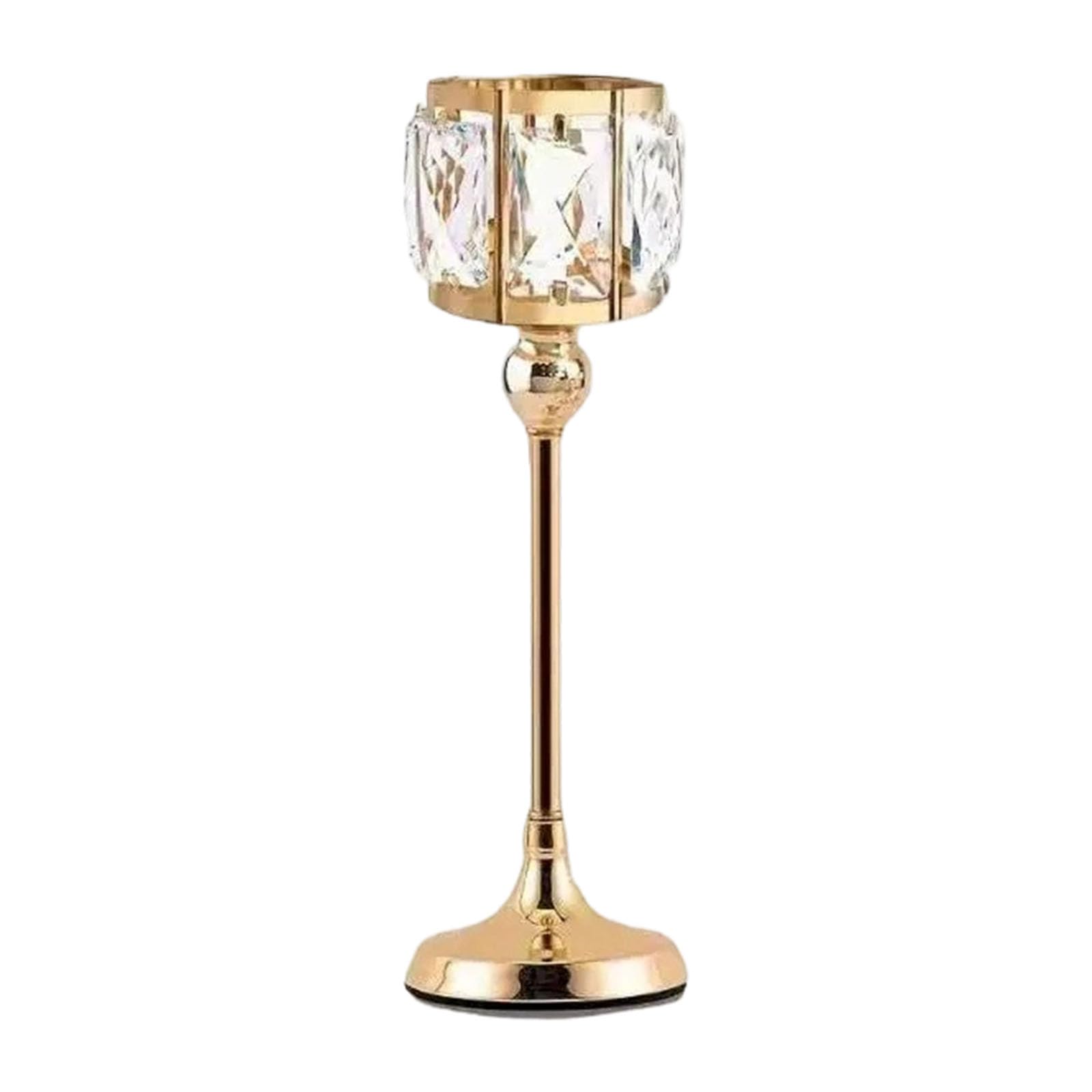 Beimus Classical European Crystal Tealight Holders Wedding Centerpieces Metal Candlestick Stand for Romantics Ambiances Wedding Centerpieces Holders
