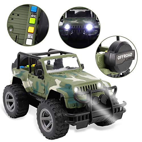 Liberty Imports Off-Road Friction Powered Military Armored Toy Car - Realistic Wrangler Kids Vehicle With Lights And Sounds #TOP2