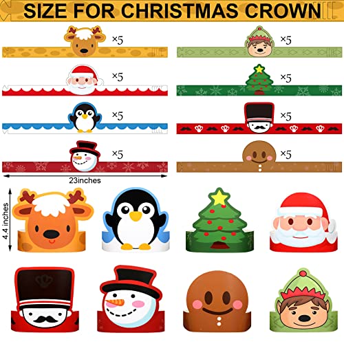 Skylety SKYLETY-CHRISTMAS-3574 40 Pieces Christmas Paper Crown Party Hats thumb #2