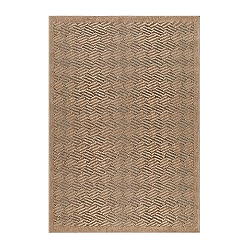 Morhane Dhaka Ricka Alfombra Interior/Exterior Rectangular 200x290cm Yute Negro