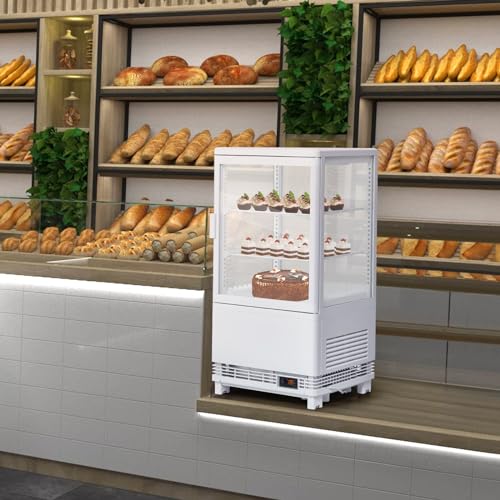 Image of GarveeLife 2.0 Cu.Ft Countertop Commercial Display Refrigerator | Pastry Cooler with LED, Digital Control, & Rear Sliding Door | Frost-Free Air Cooling for Bakery, Cafe, and Restaurant