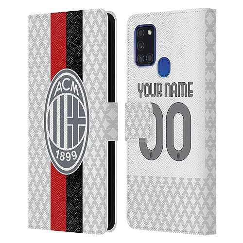 Coque Samsung Galaxy A21s AC Milan Étui Anti-Choc avec Porte-Carte Intégré Maillot Away