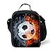 Showudesigns Sac déjeuner isotherme pour enfants – Impression personnalisée, Néoprène, Soccer Fire, Small
