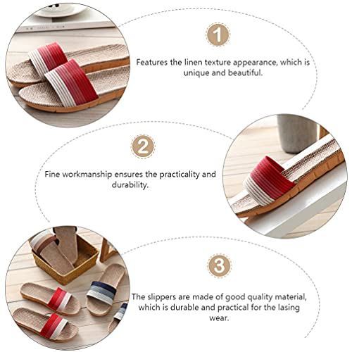 Women Open Toe House Slippers Lightweight Linen Slippers Indoor House Slipper Summer Beach Shoes4