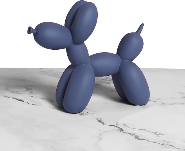 BeShero Resin Sculpture Balloon Dog Home Decor Balloon Dog Statue Room Cute Desktop Puppy Figurine Ornament Modern Animal Office Decorationblue