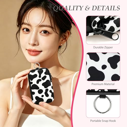Image of KJQJLY 2 Pack Portable Tampon Organizer Bag Tampon Holder & Storage Case with Zipper for Travel, Discreet Period Bag for Purse, Waterproof Feminine Products Pouch for Women (Animal Pattern)