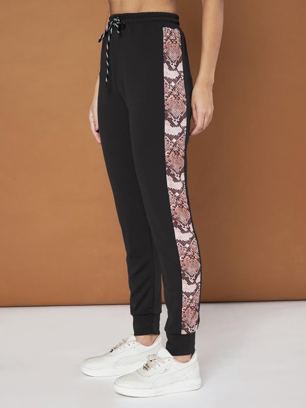 Image of DTR FASHION Cotton Blend Styled With Snake Skin Print On Sleeves Tracksuit | Co-ord Set For Women| Active Wear Suit Set For Women|