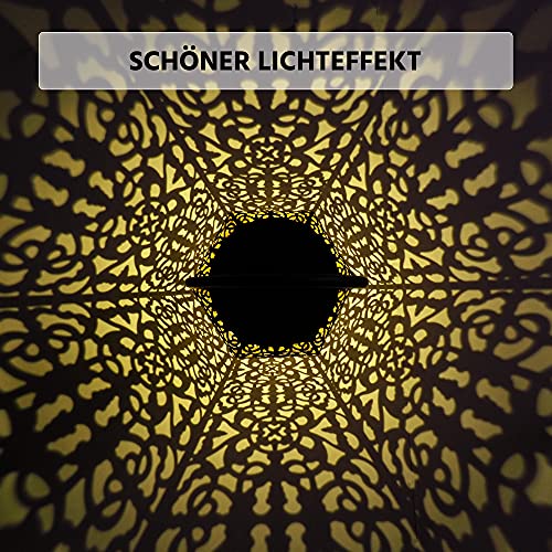 Gadgy Orientalische Laterne | 2 Stück | Solar Gartendeko für Außen | Led Solarlampe | Schwarz & Gold Metall… – Bild 5