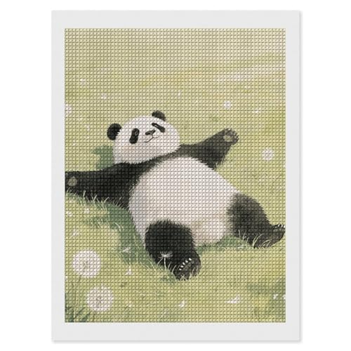Kit broderie diamant complet avec strass carrés motif panda 5D DIY
