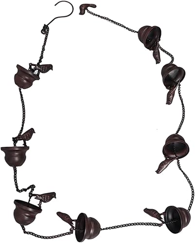Miniatura 6 de TOPINCN Rain Chain Downspouts Birds Cup Hanging Decoration for Mobile Birds 5.5Ft Coated Iron Decorative Decorated Adornment Outside Mug Rain Chains