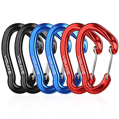 XINDA Wire Carabiner Clips - Small Aluminium Alloy Carabiners Keychain for Camping,Hiking,Fishing,Outdoor,16KN/3597lb Heavy Duty Caribeaners for Hammocks,Swings,Dog Leash