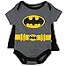 Batman Infant Baby Boys "Creeper Onesie Bodysuit Snapsuit" With Cape (0-3 mo, Grey)