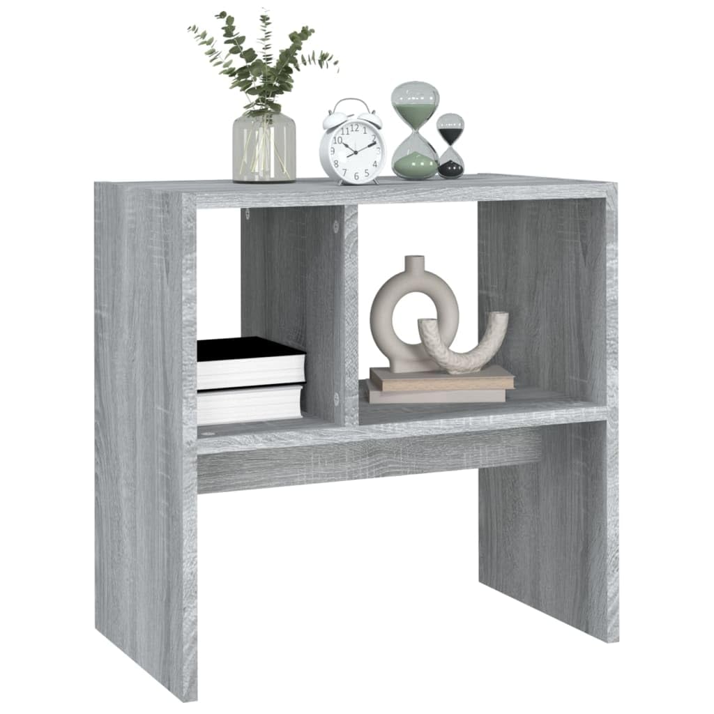 Beistelltisch Grau Sonoma Holzwerkstoff 50x30x50 cm, Flexibler Couchtisch mit Ablagefach, Sofatisch und Ablagetisch für Wohnzimmer, Schlafzimmer, Flur, Balkon, vielseitiger Telefontisch