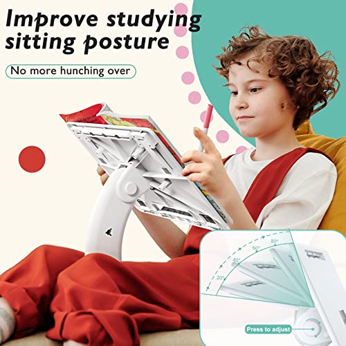 Bifine Lap Desk Kids, Laptop Bed Tray, Foldable Car Desk, Portable Laptop Stand For Couch Sofa Bed Floor, Book Holders For Reading Hands Free (White) #TOP1