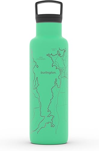 Miniatura 20 de Well Told Botella de agua aislada con mapa de Washington DC grabado, botella de acero inoxidable grabada (21 onzas, blanco) botella aislada de mapa