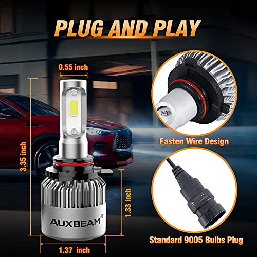 image for Auxbeam 9005 HB3 Led Bulb, 8000 Lumens 6500K White, 9005 H10 9145 All-
