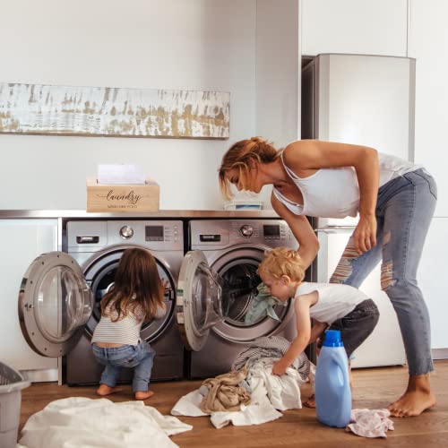 JENELI CO Dispensador magnético de bambu para secador com 2 sacos de lavanderia de bônus. Suporte de