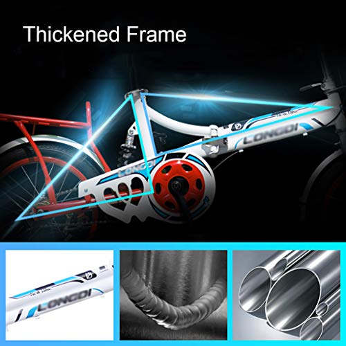 20-inch Opvouwbare Fiets met 6 Versnellingen, Lichtgewicht Vouwfiets Voor Studenten, Heren en Dames Opvouwbare Fiets met… - Afbeelding 7