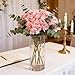 Kimura's Cabin 6pcs Pink Fake Hydrangea Flowers Artificial Silk Hydrangea Bouquets Faux Hydrangea with Stems for Wedding Home Party Table Core Decoration (Pink, Pack of 6)