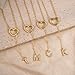 Thaivor Gold Necklace for Women 14k Gold Plated Heart Cubic Zirconia Letter Pendant Necklace Initial Necklaces for Women Trendy Y Necklace Fashion Gold Jewelry Gifts (S)