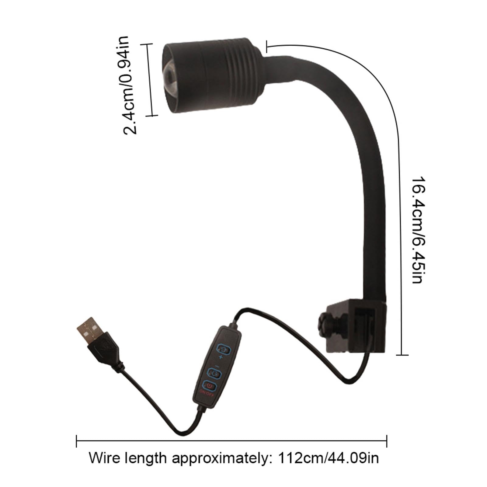 Aquarium Clip on Light - Small Fish Light USB Aquarium Spotlight | Fish