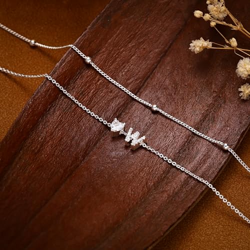 Image of NECOCY Initial Heart Diamond Anklets for Women Waterproof, Non Tarnish 14k Gold Plated Letter Ankle Bracelets Dainty, Summer Beach Bikini Jewelry Gifts for Women