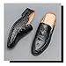 Men's Fashion Backless Loafers Genuine Leather Mule Shoes Leisure Anti Slip Patterned Breathable Mule Shoes (Brown,9)
