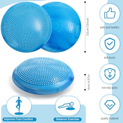 Image of Libima 4 Pcs Wiggle Seat for Kids Inflated Wobble Cushion | 13'' Sensory Flexible Seating for Classroom Elementary, Balance Disc for Student Adults Pet Training Office School Home Chair