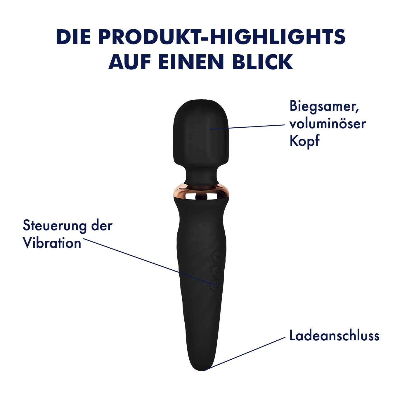 EIS Massagestab mit 25 Vibrations-Modi | Massage-Stick Stark & Leise | Elektronische Körpermassage für Frauen & Männer | Kleines Ganzkörper Massagegerät | Massagestift aus wasserdichtem Silikon