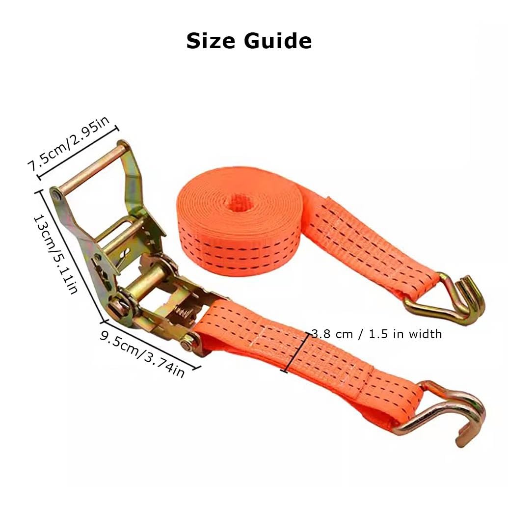 4 Stück 5000kg 5 M Spanngurte Mit Ratsche Spanngurte Mit Haken Für Die Professionelle Ladungssicherung Zurrgurte LKW Anhänger(B,5cmx2m/1.96x78.7in)