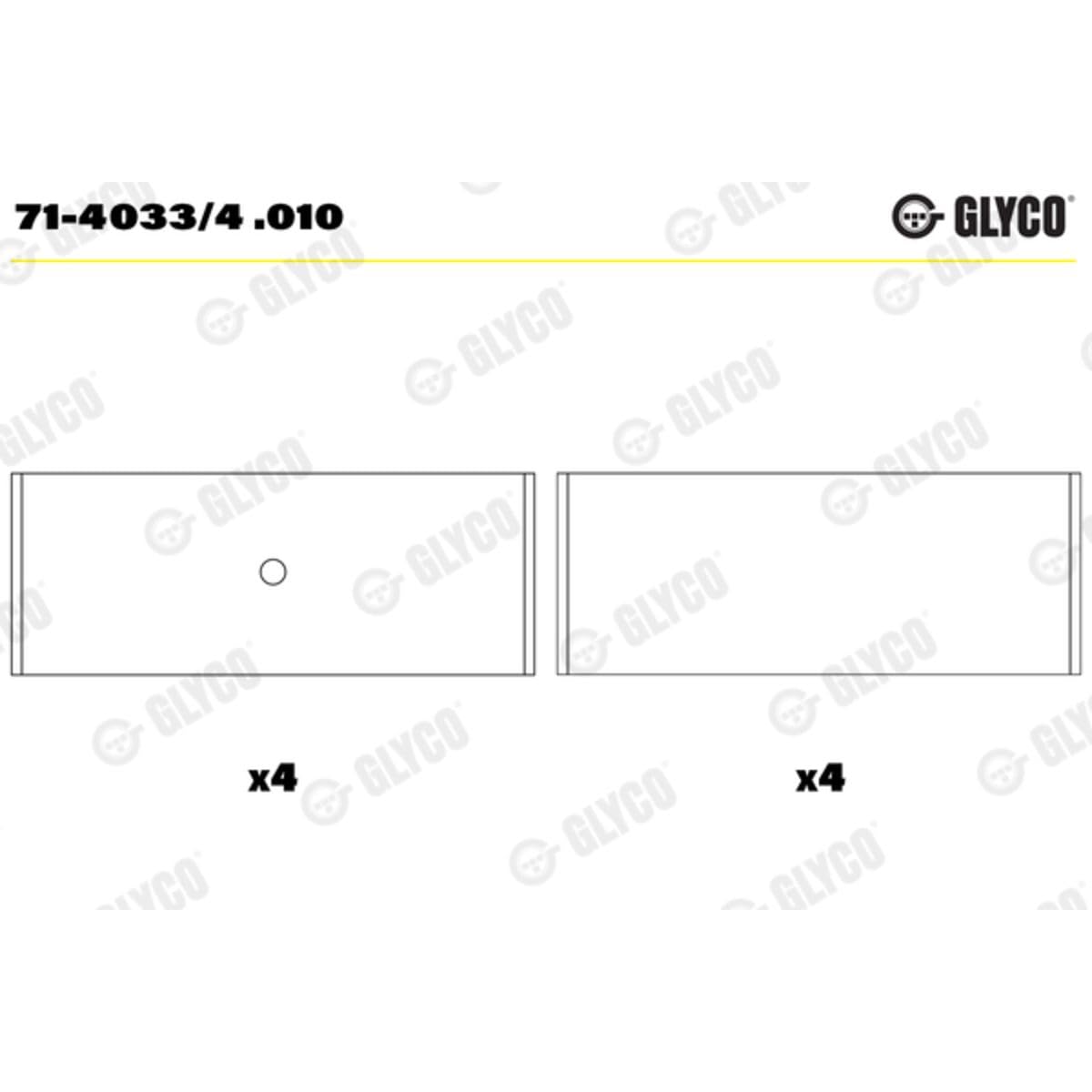 Image secondaire de Glyco 71-4033/4 .010 Coussinet de bielle
