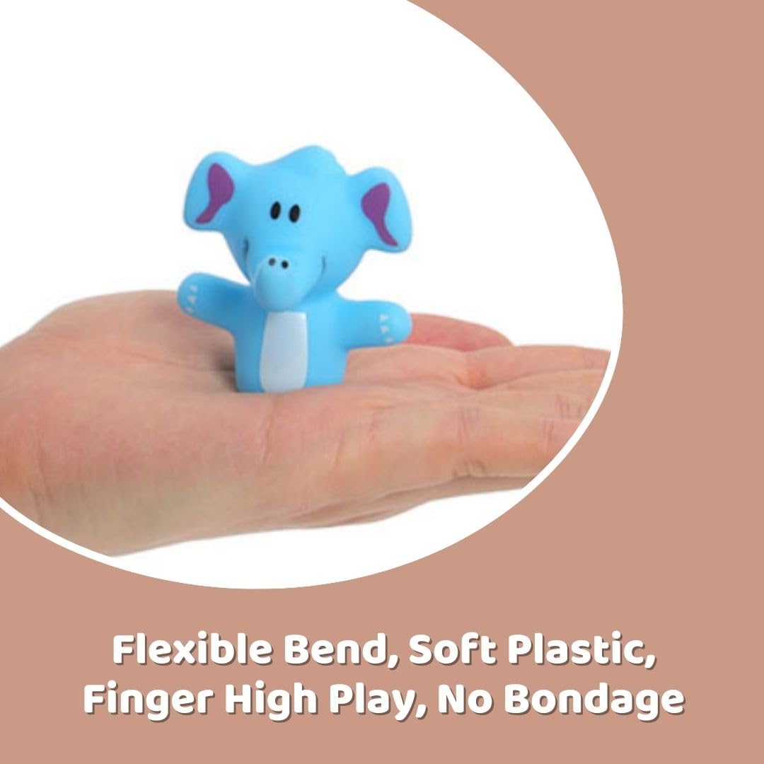 Cots and Cuddles 5pc Cute Animals Design Finger Puppet Fun Toy for Kids | Bath, Travel, Play Time Fun Toy Birthday Gift for Boys & Girls (Jungle Animal) - Image 6 thumbnail