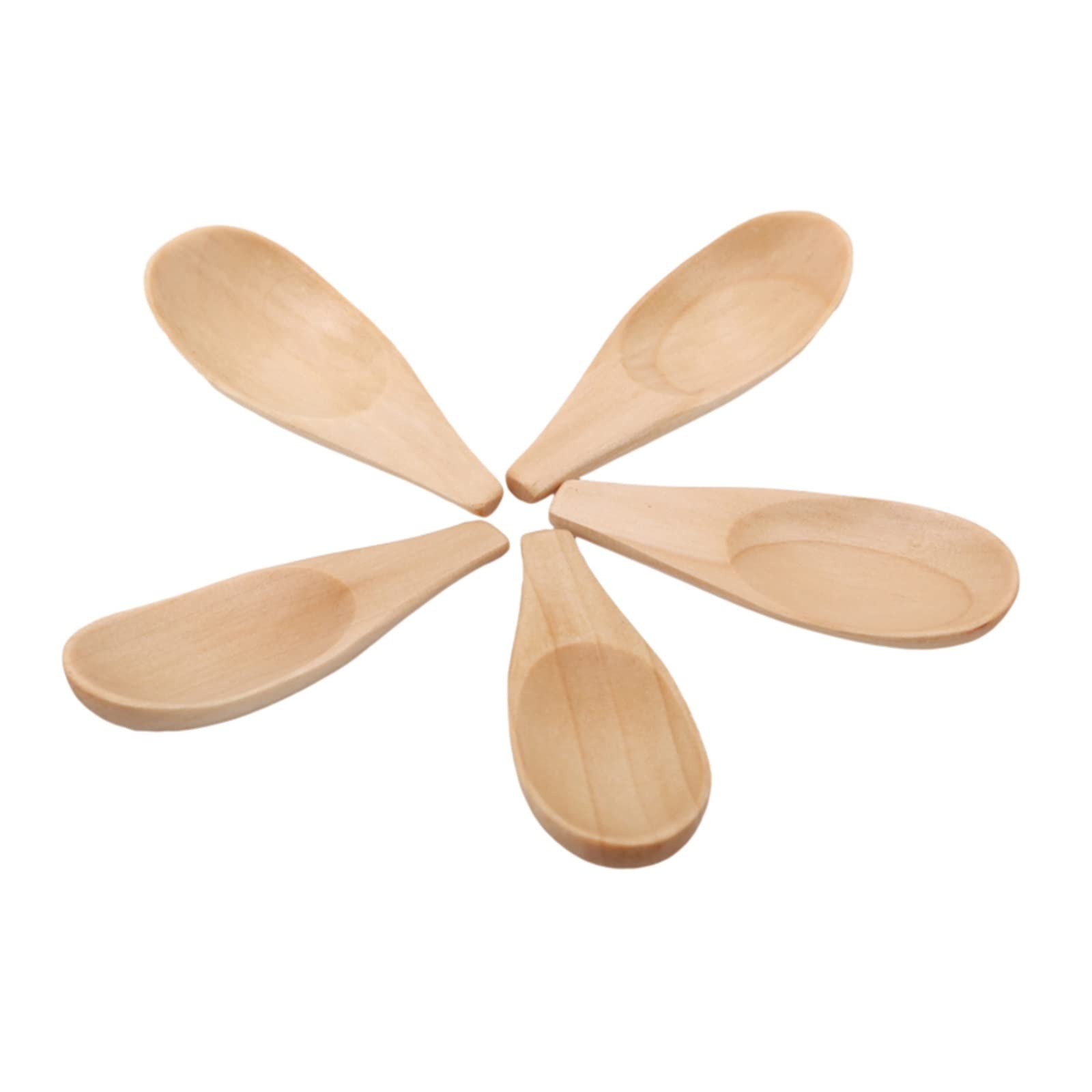 JINGYAN Cucchiaini da tè Wood Mini Tea Spoon Condiment Scoop Flatware Coffee Small Sugar Kitchen Gadgets