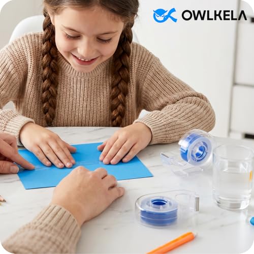 Image of OWLKELA 40 Pcs Clear Tapes, 0.7 inch x 28 yds per roll | Refillable Dispensers,Transparent Tape Refills, 1 inch Blue Core, Ideal for Home, School & Office