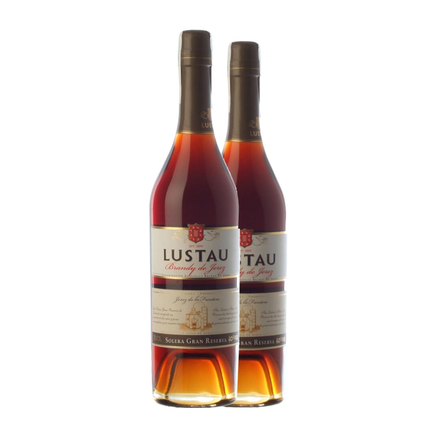Brandy Lustau Solera Jerez-Xérès-Sherry Gran Reserva 70 cl (Caja de 2 Botellas de 70 cl)