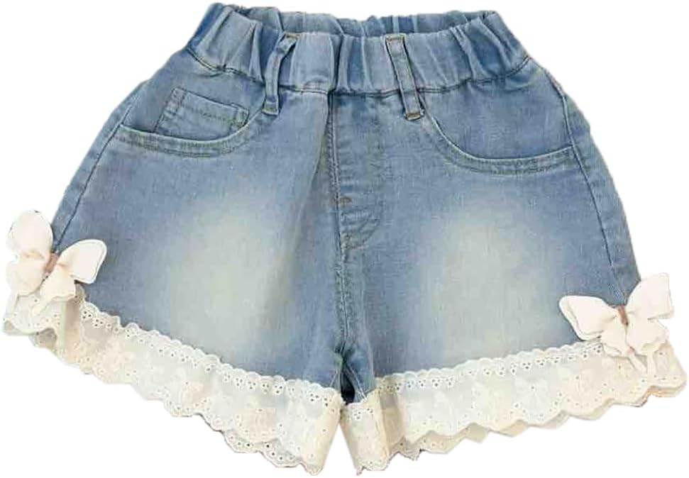 Peacolate 2-10Y Little&Big Girls Denim Summer Shorts Teens Elastic Short Jeans